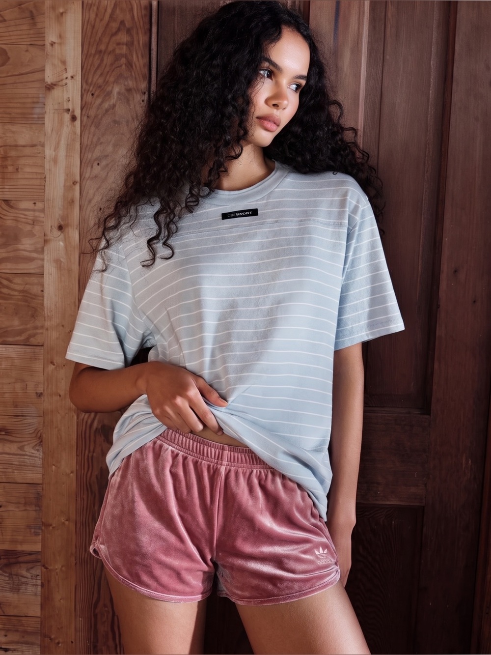 adidas Women's Velvet Athletic Shorts in Dusty Rose